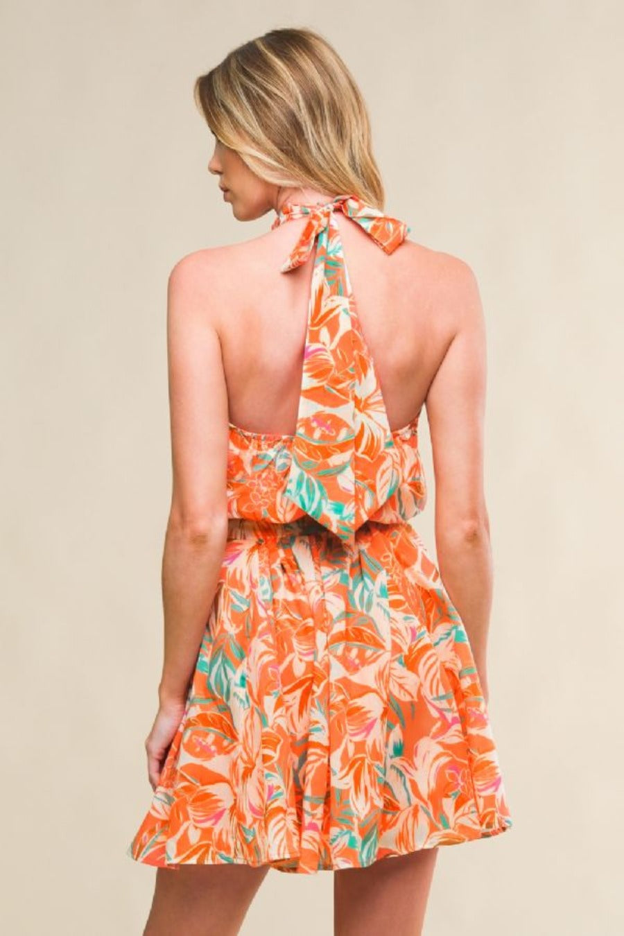 A Printed Woven Mini Dress