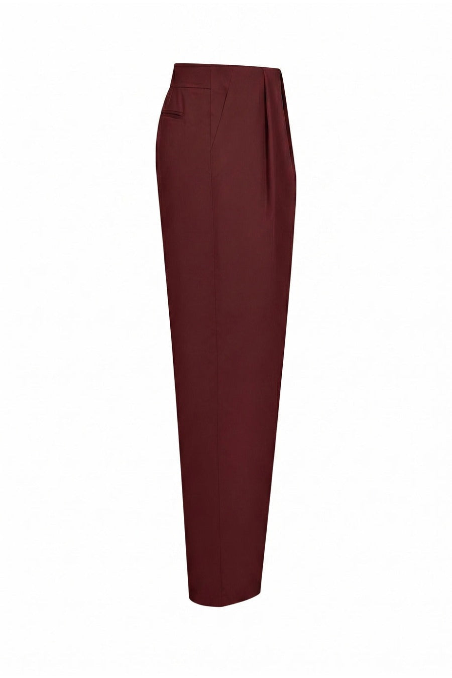 Axelle Woven Asymmetrical Pleated Pants with PU Belt