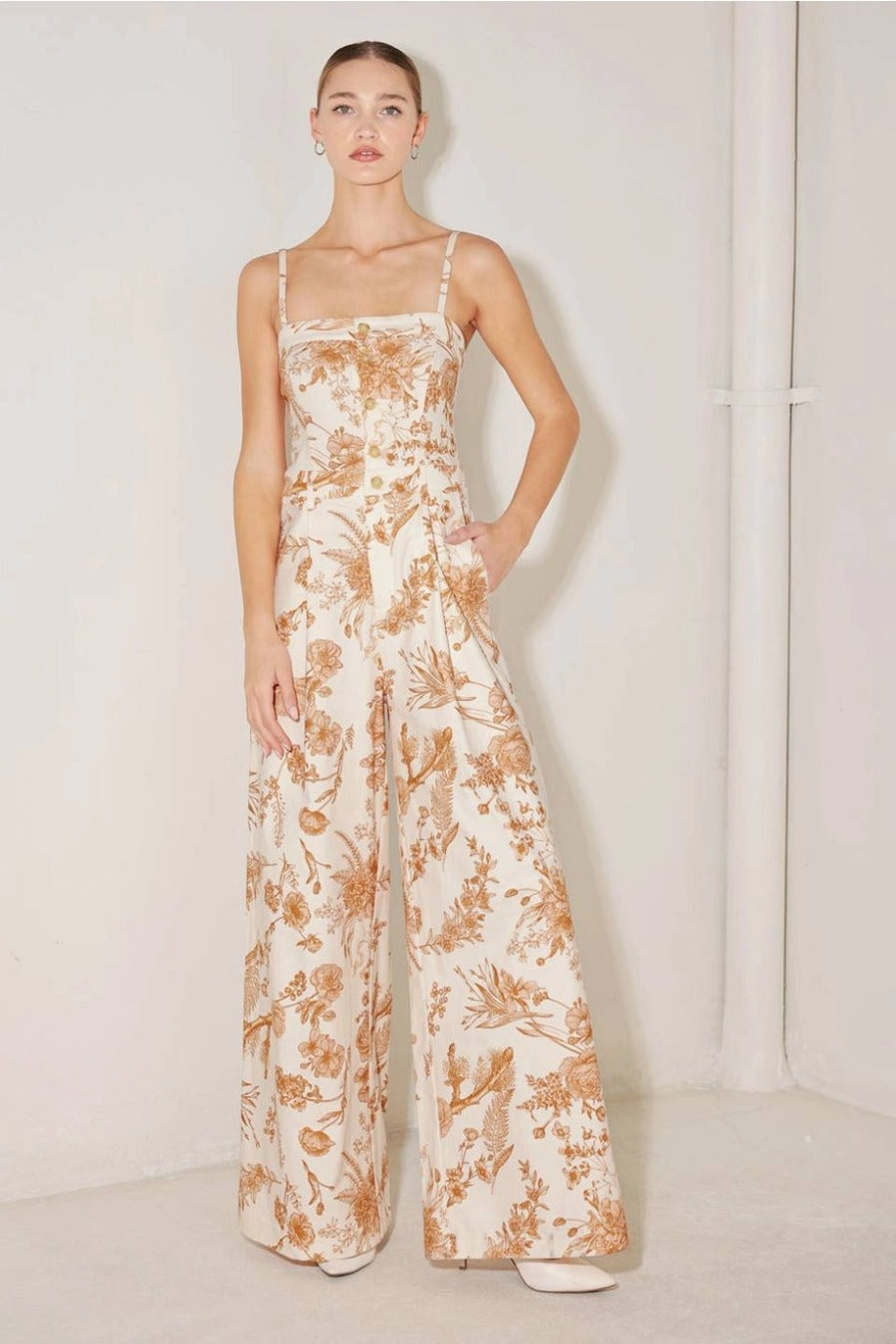 A Printed Woven Floral Jumpsuit