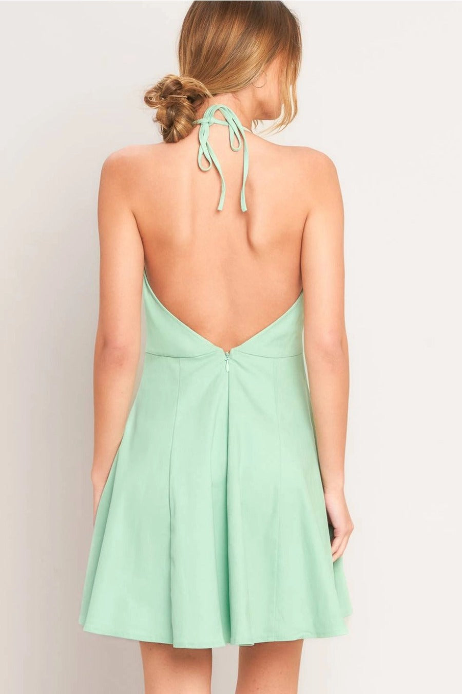 A Solid Woven Mini Dress