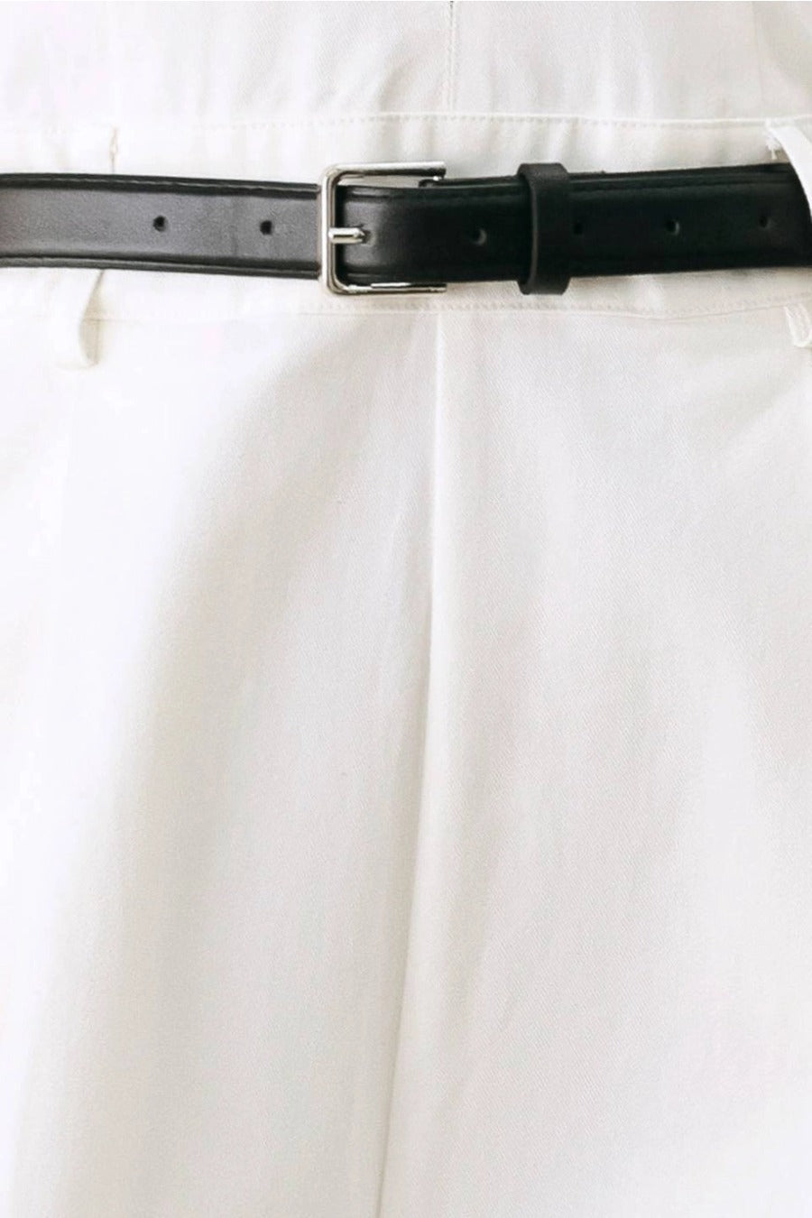 A Solid Woven White Jumpsuit