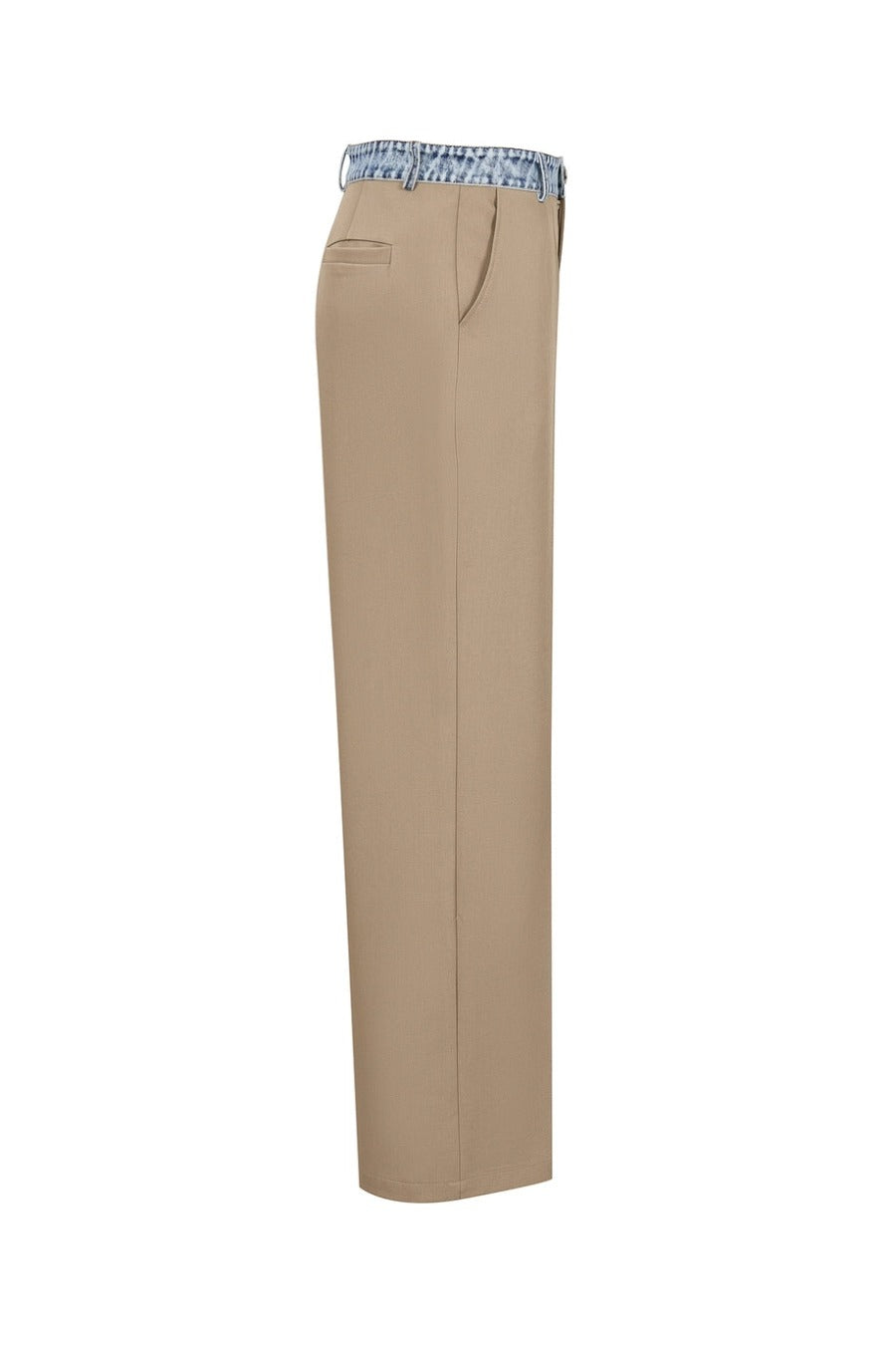 Mixed Media Wide Leg Pants