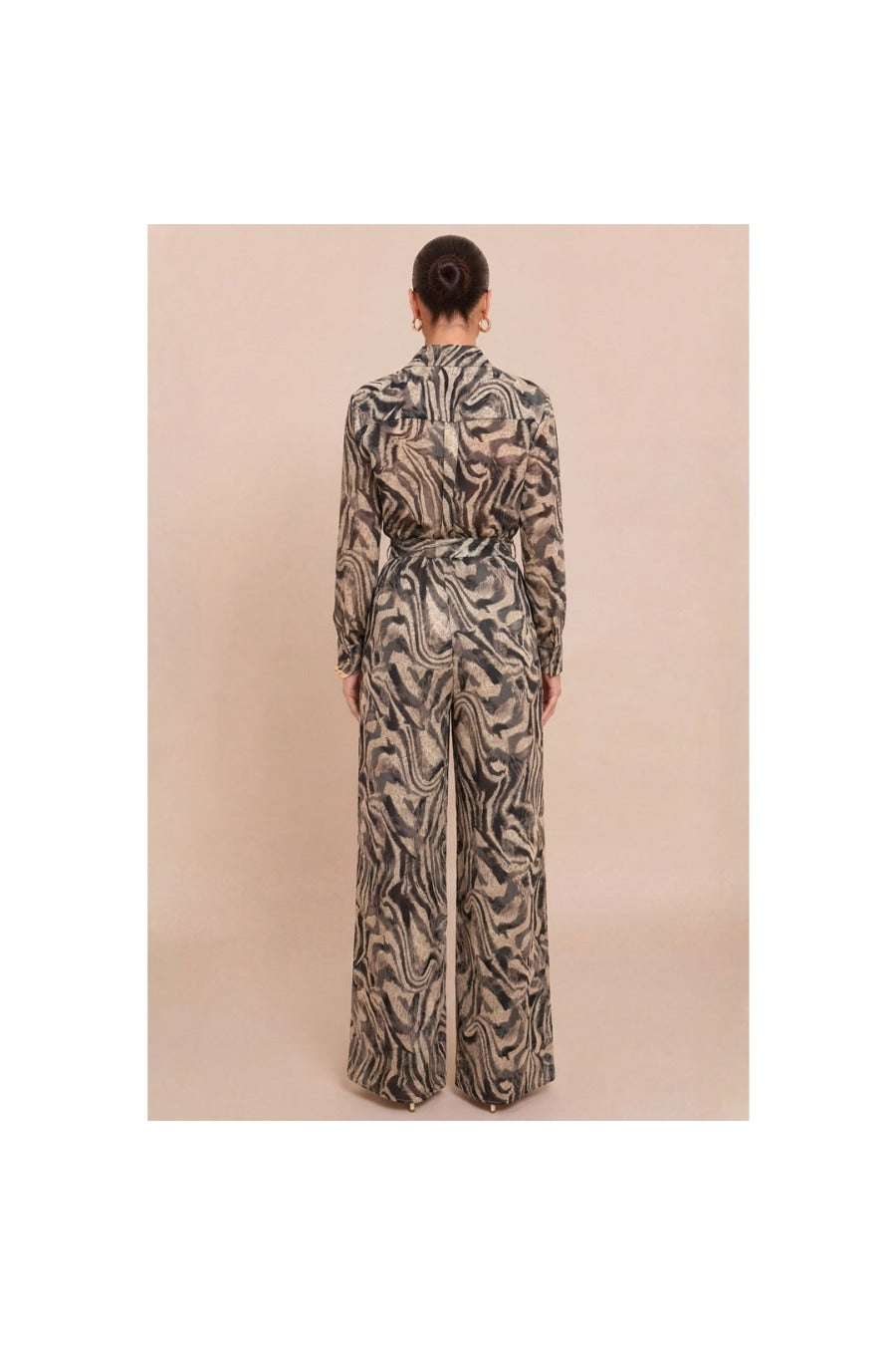 Animal Print Chiffon Jumpsuit