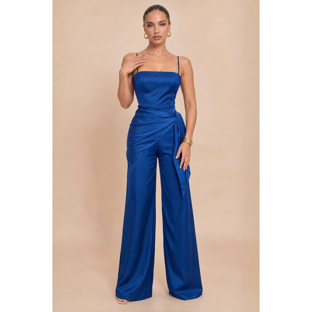 Cross Waist Jumpsuit - Navy