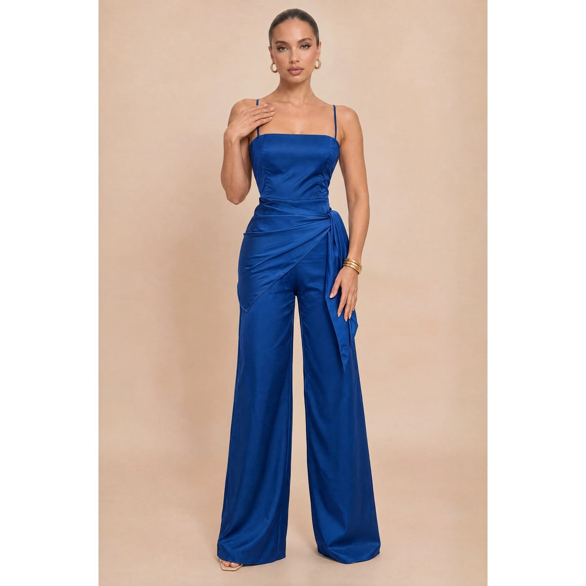 Cross Waist Jumpsuit - Navy