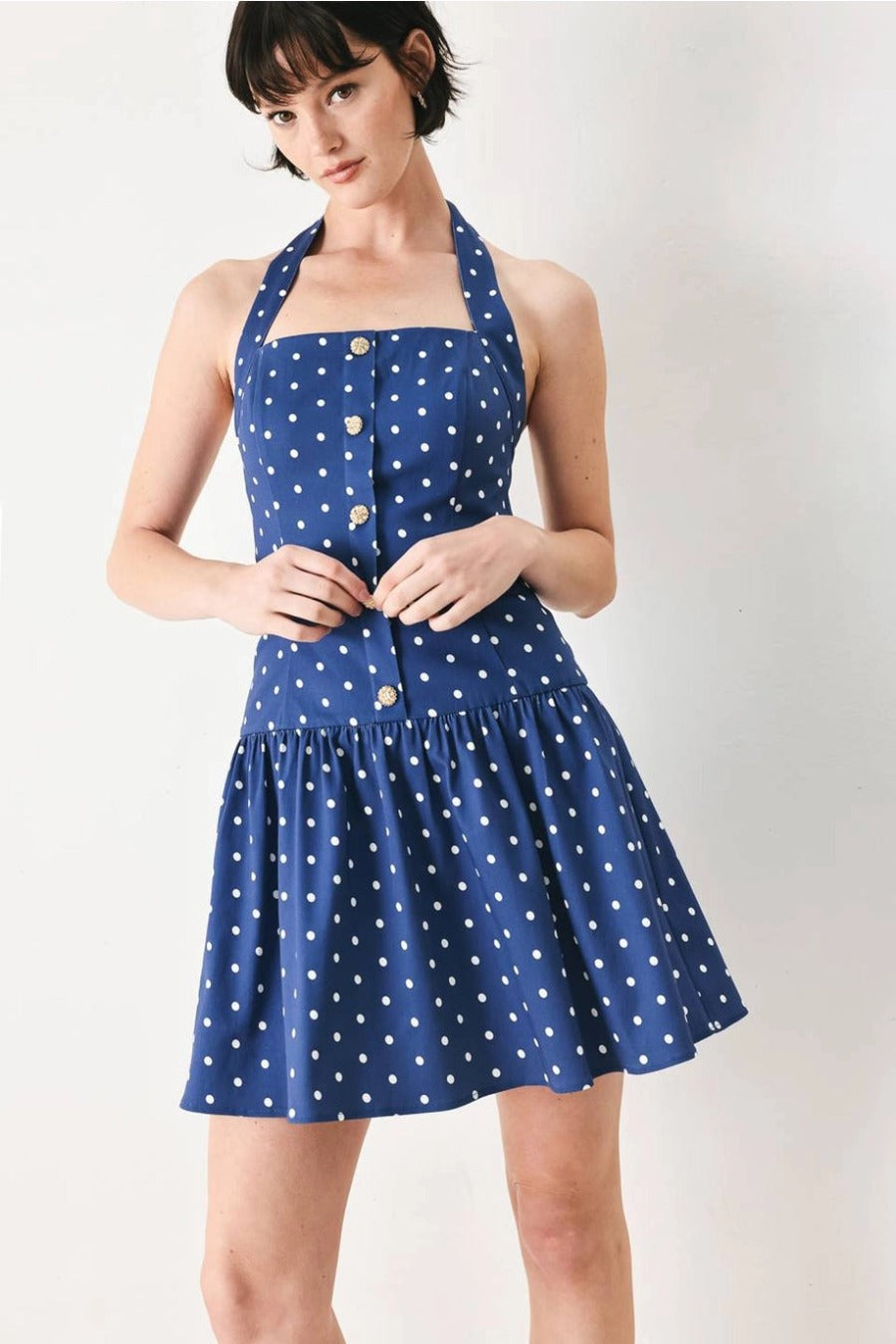 A Printed Woven Mini Dress