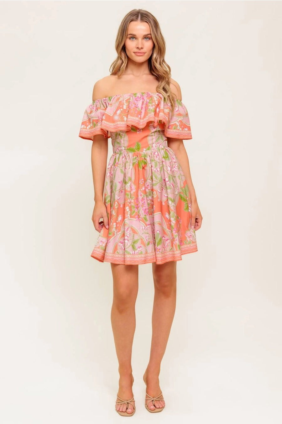 A Printed Woven Mini Dress