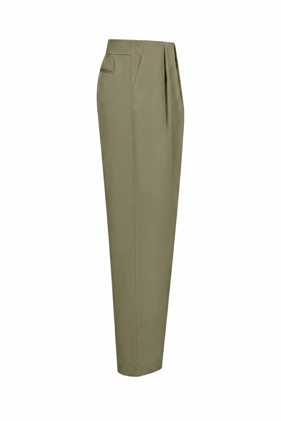 Axelle Woven Asymmetrical Pleated Pants with PU Belt