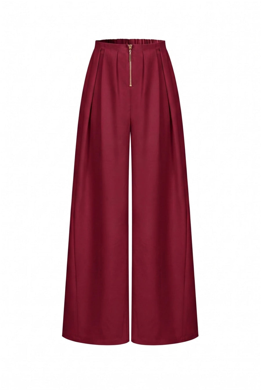 Draped Twill Wide Pants