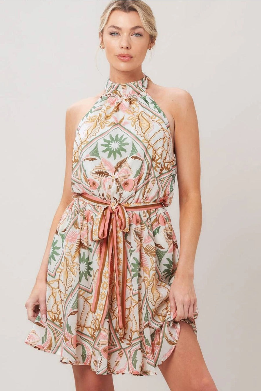 Printed Woven Mini Dress
