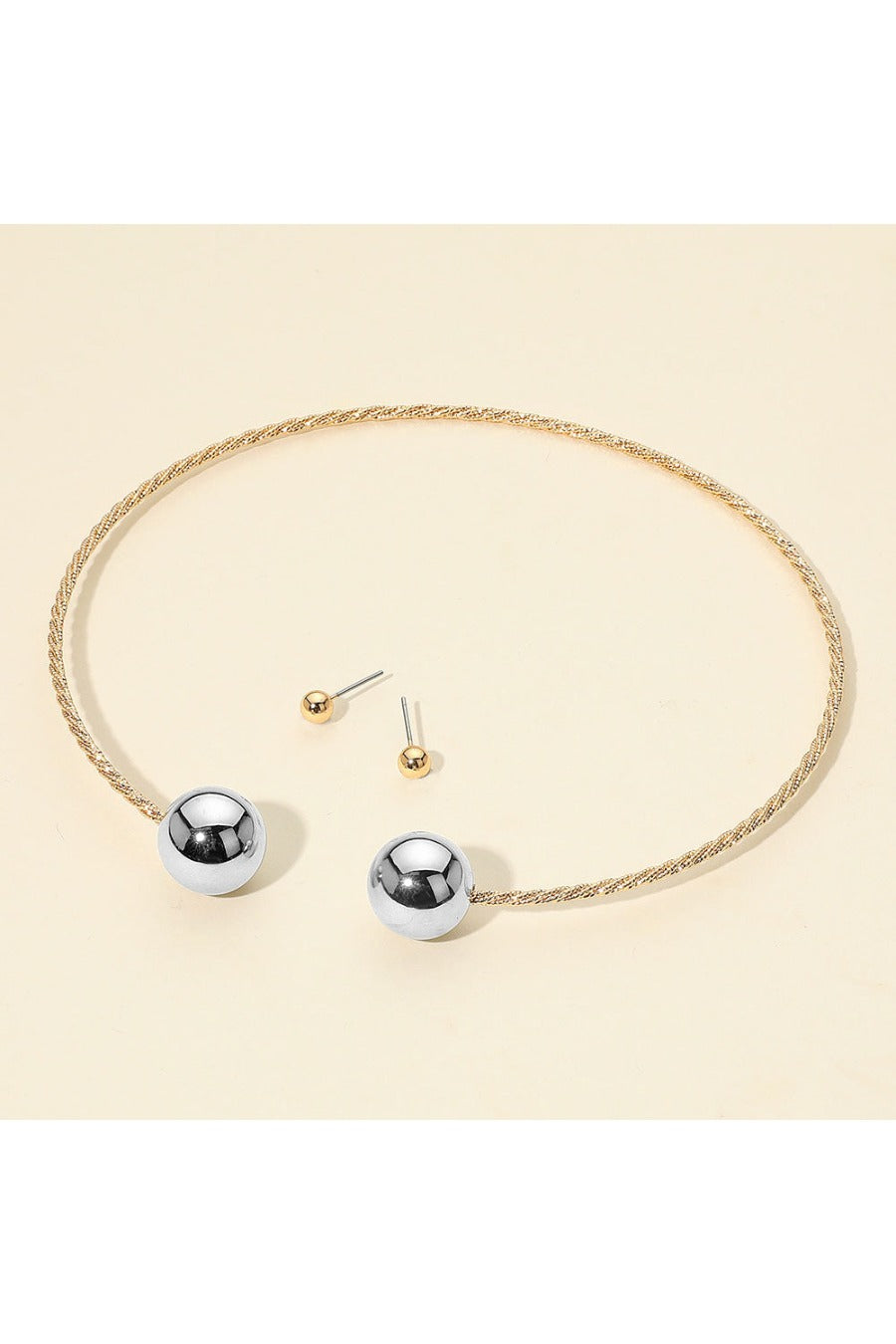Metal Ball Collar Choker Necklace