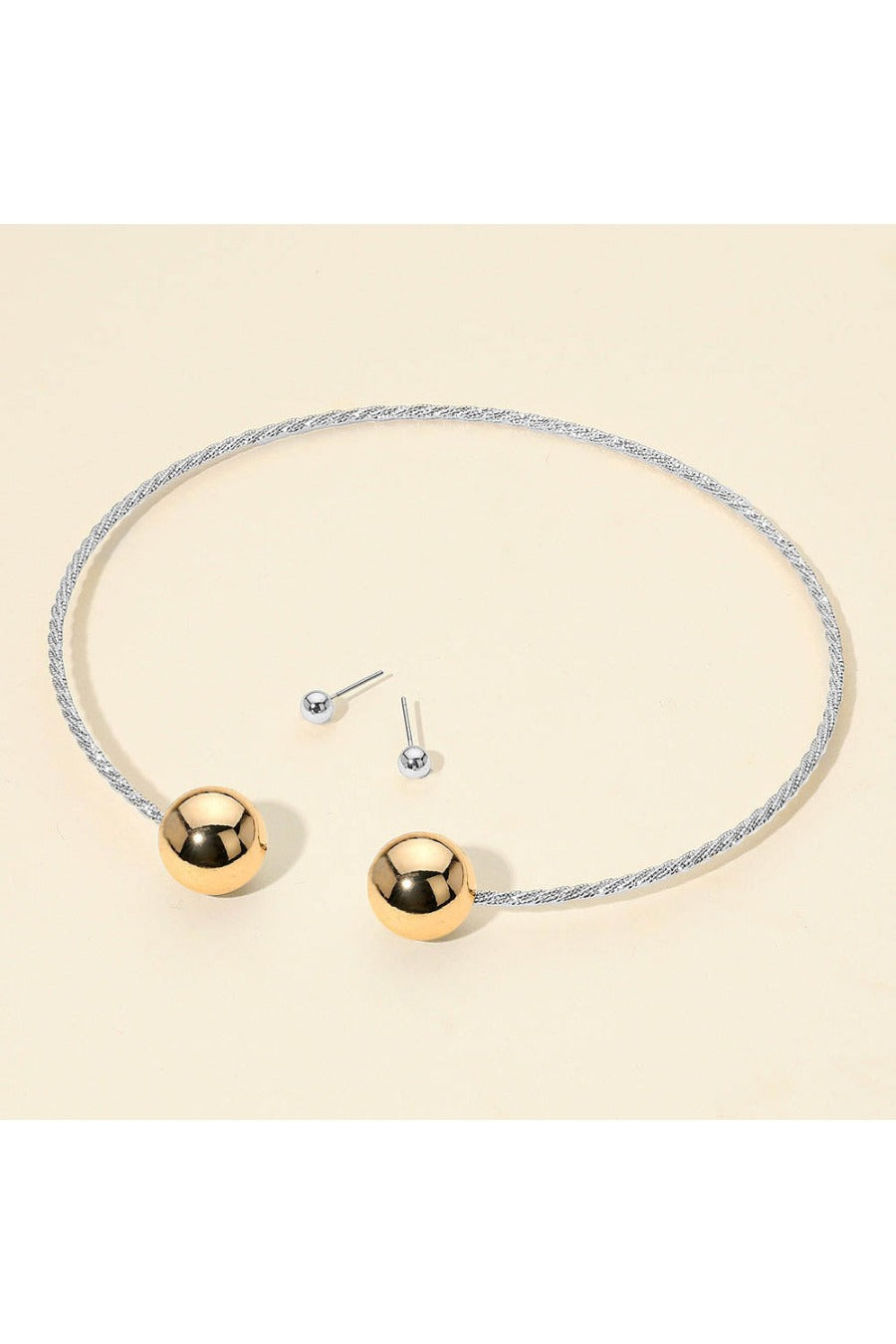 Metal Ball Collar Choker Necklace