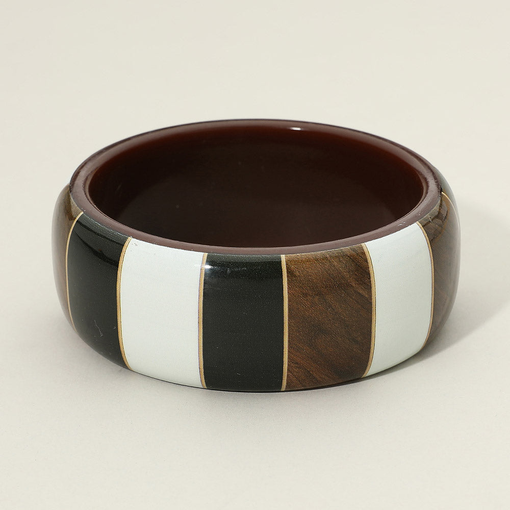 Resin Bangle Bracelet Bold Striped