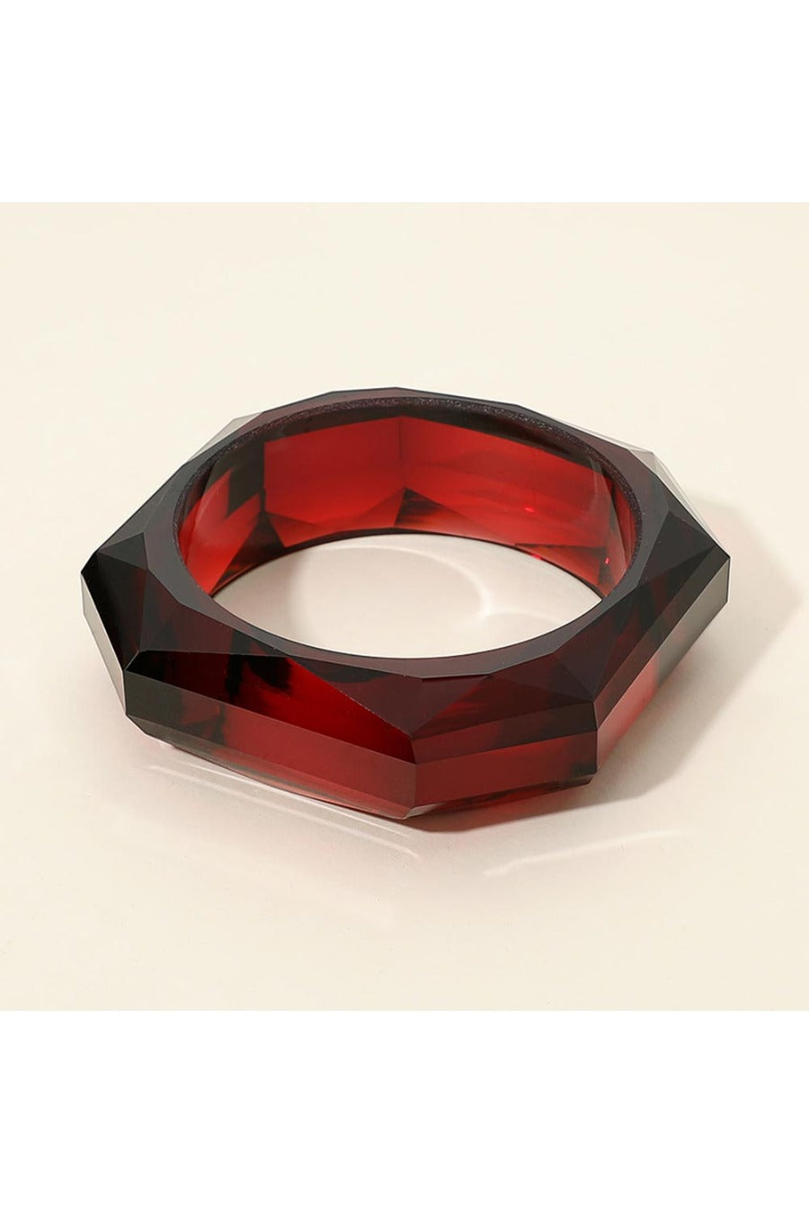 Bold Faceted Geometric Resin Bangle Bracelet