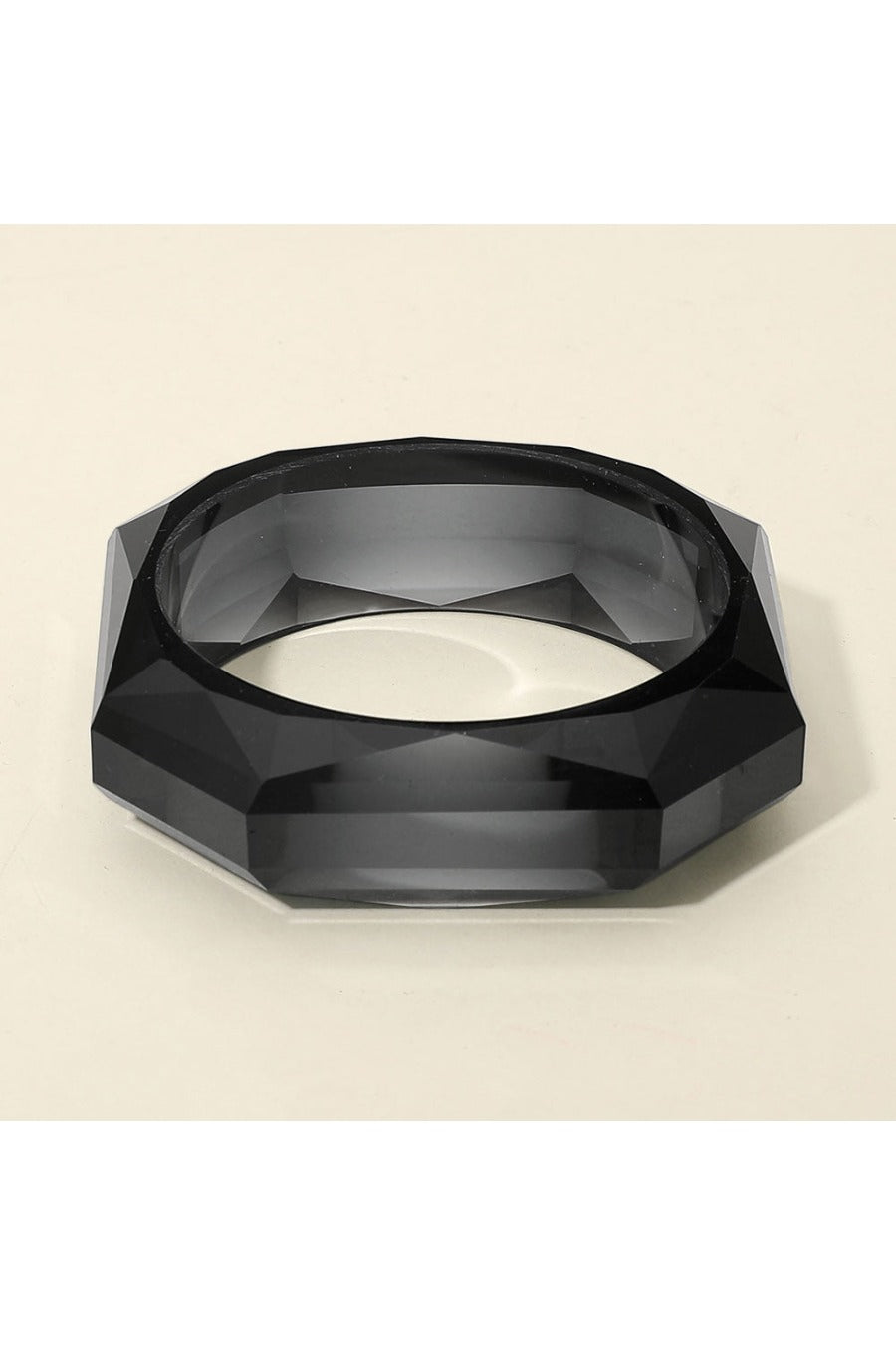 Bold Faceted Geometric Resin Bangle Bracelet