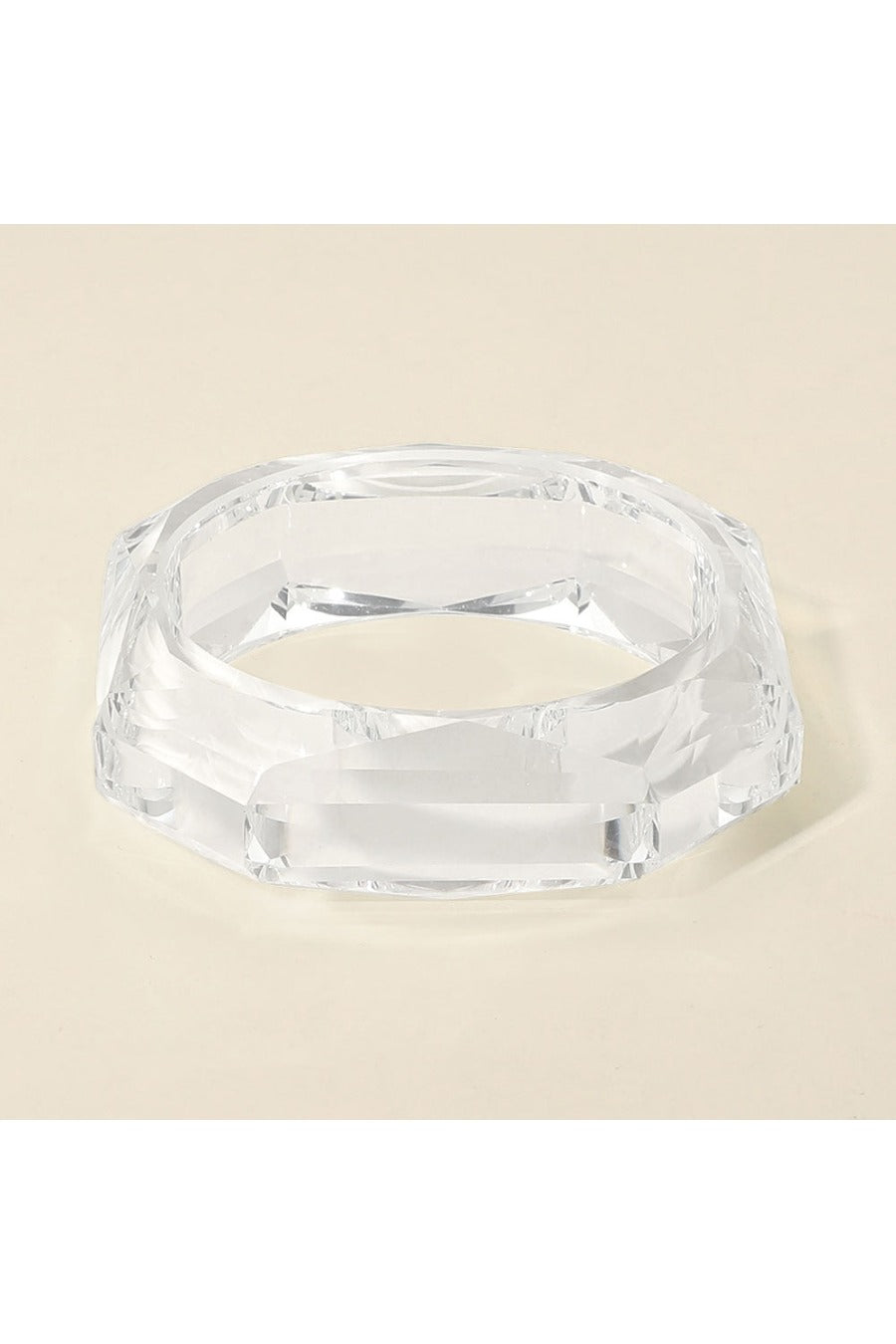 Bold Faceted Geometric Resin Bangle Bracelet