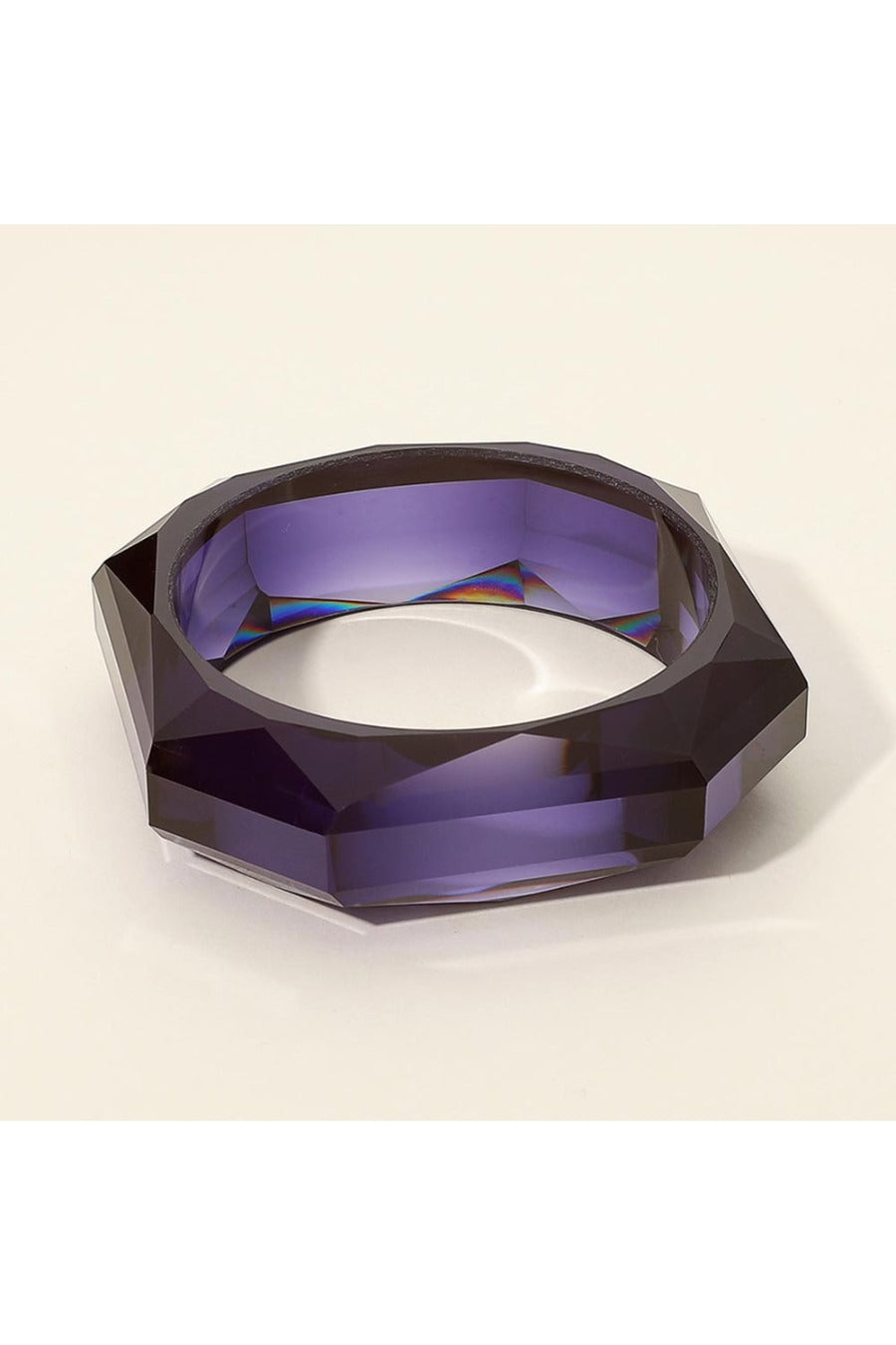 Bold Faceted Geometric Resin Bangle Bracelet
