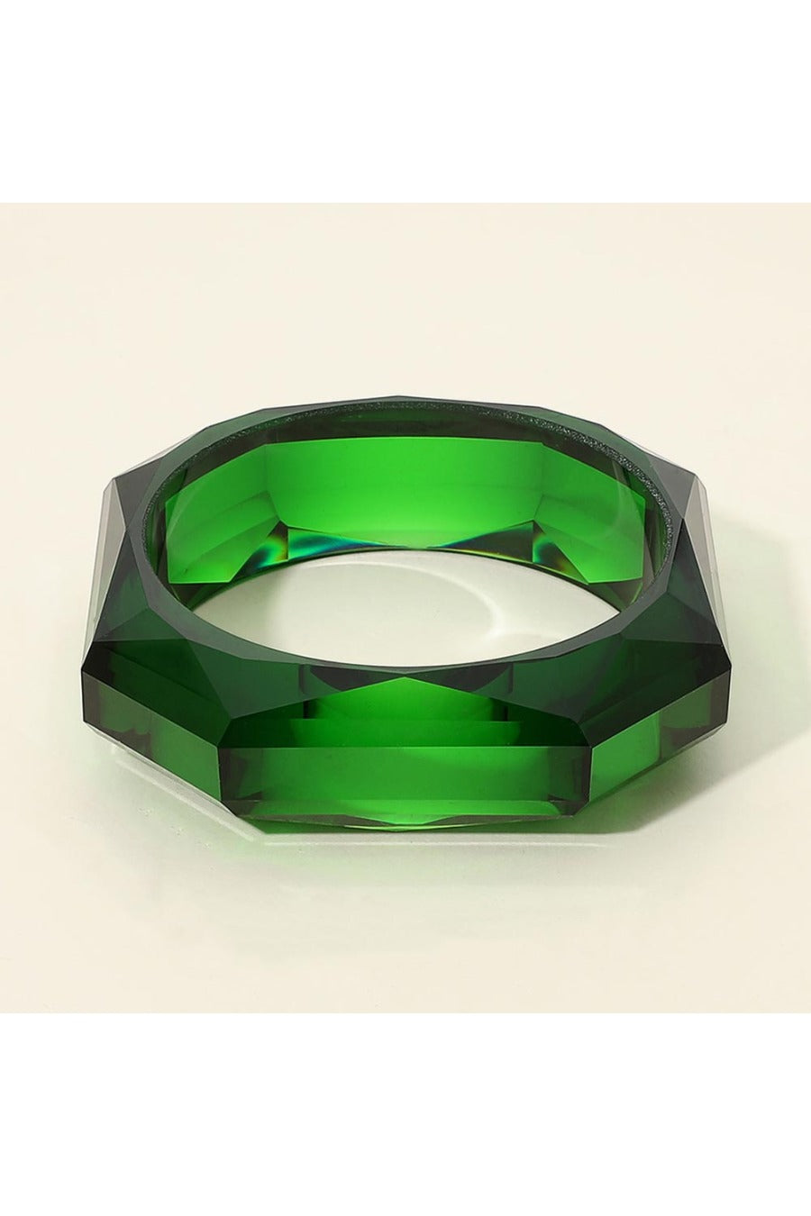 Bold Faceted Geometric Resin Bangle Bracelet