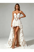Hollow Out Asymmetrical Hem Elegant Camisole Dress