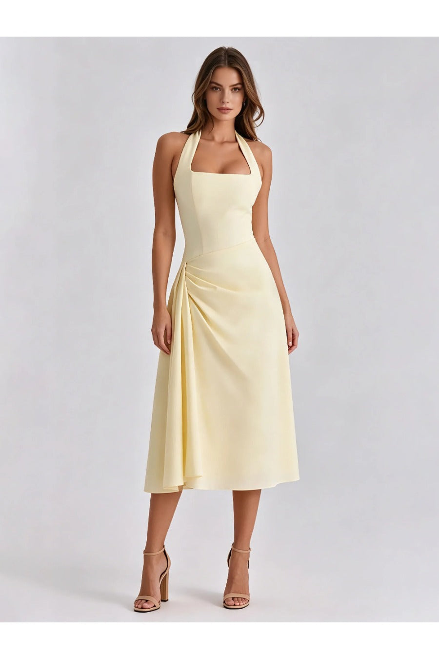 Solid Off Shoulder Fashion Dress