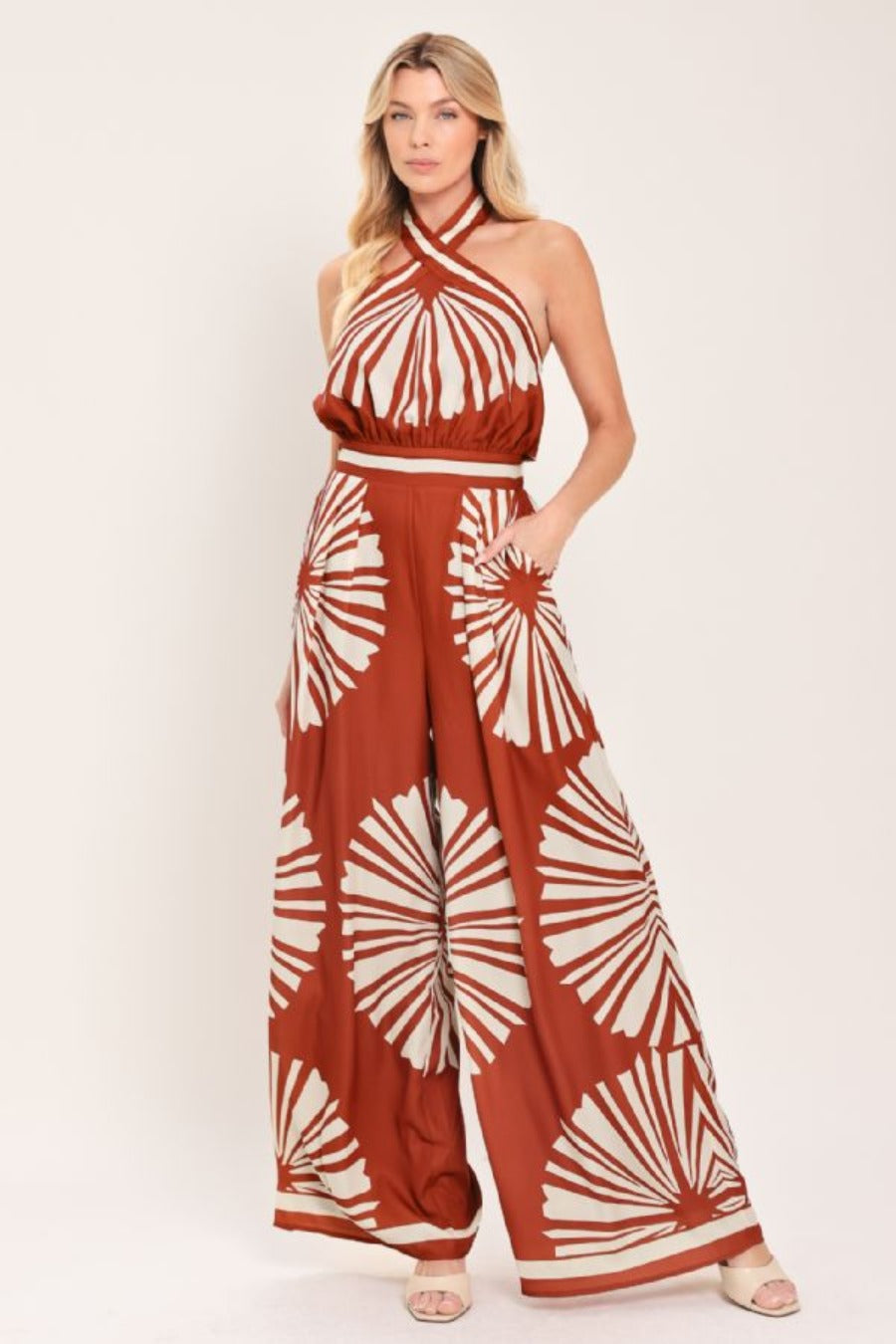 A Printed Woven Jumpsuit