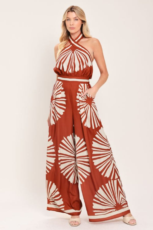 A Printed Woven Jumpsuit