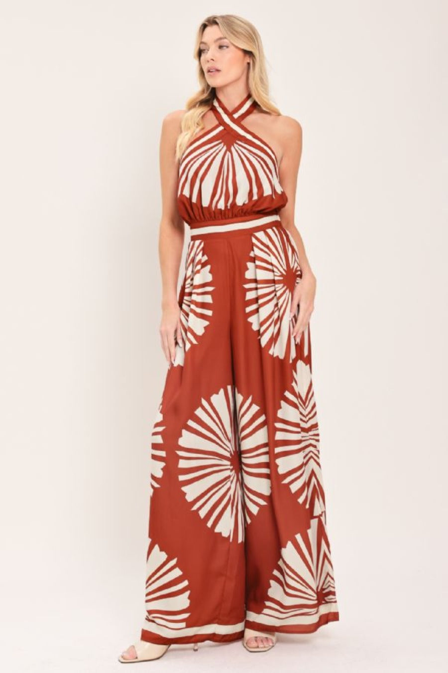 A Printed Woven Jumpsuit