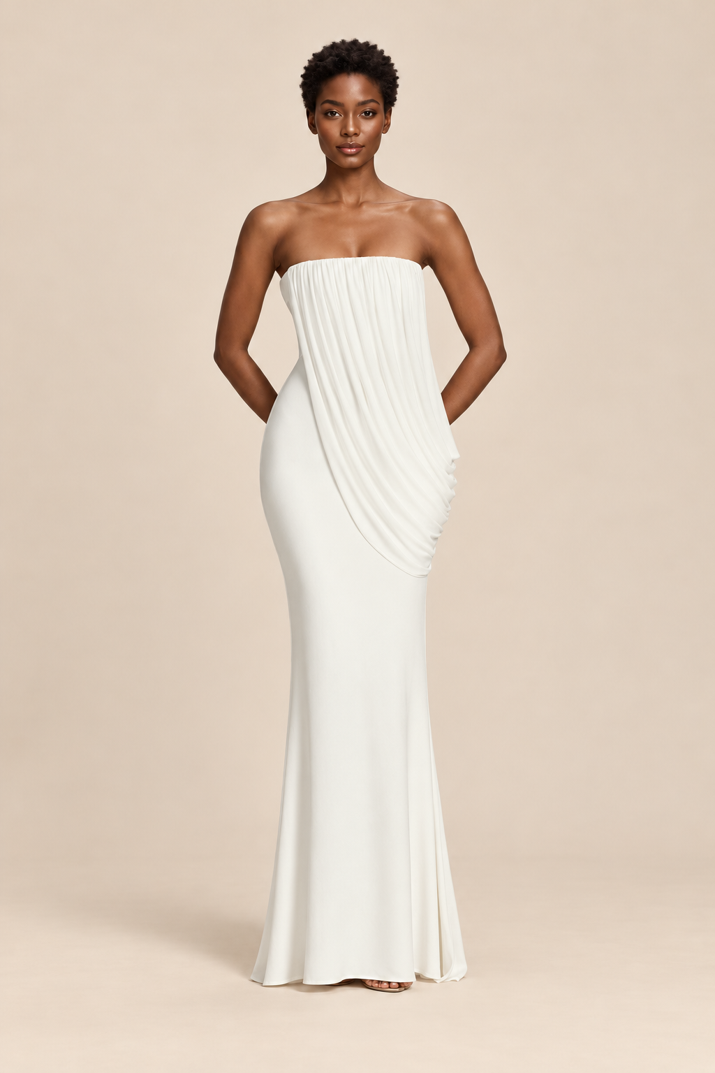 Off Shoulder Draped Dress — ATTICO