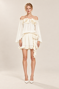 Off Shoulder Spliced 3D Flower Top High Waist Skirt Elegant Set — ATTICO