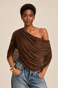 Spliced Mesh One Shoulder Bodysuit — ATTICO