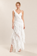 Solid Spliced Ruffles Tunic Elegant Camisole Dress — ATTICO