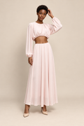 Round Neck Long Sleeve Crop Top High Waist Skirt Fashion Set — ATTICO