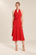 High Waist Pleated Mesh Chic Dress — ATTICO