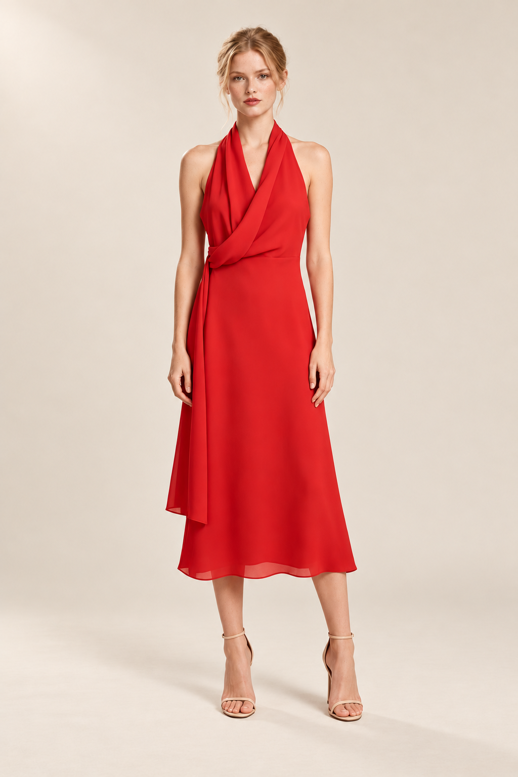 High Waist Pleated Mesh Chic Dress — ATTICO