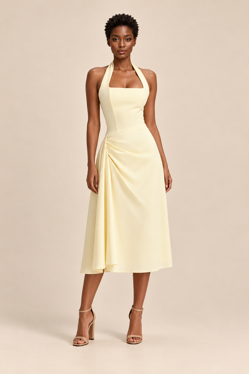 Solid Off Shoulder Fashion Dress — ATTICO
