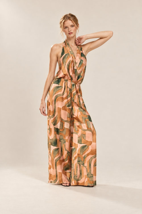 Abstract Halter Neck Jumpsuit — ATTICO