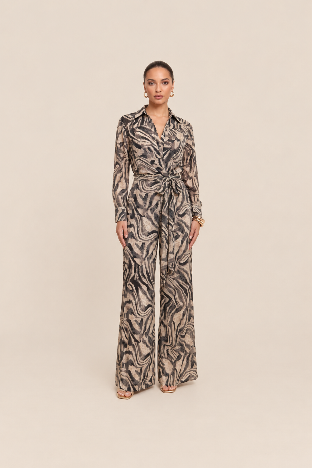 Animal Print Chiffon Jumpsuit — ATTICO