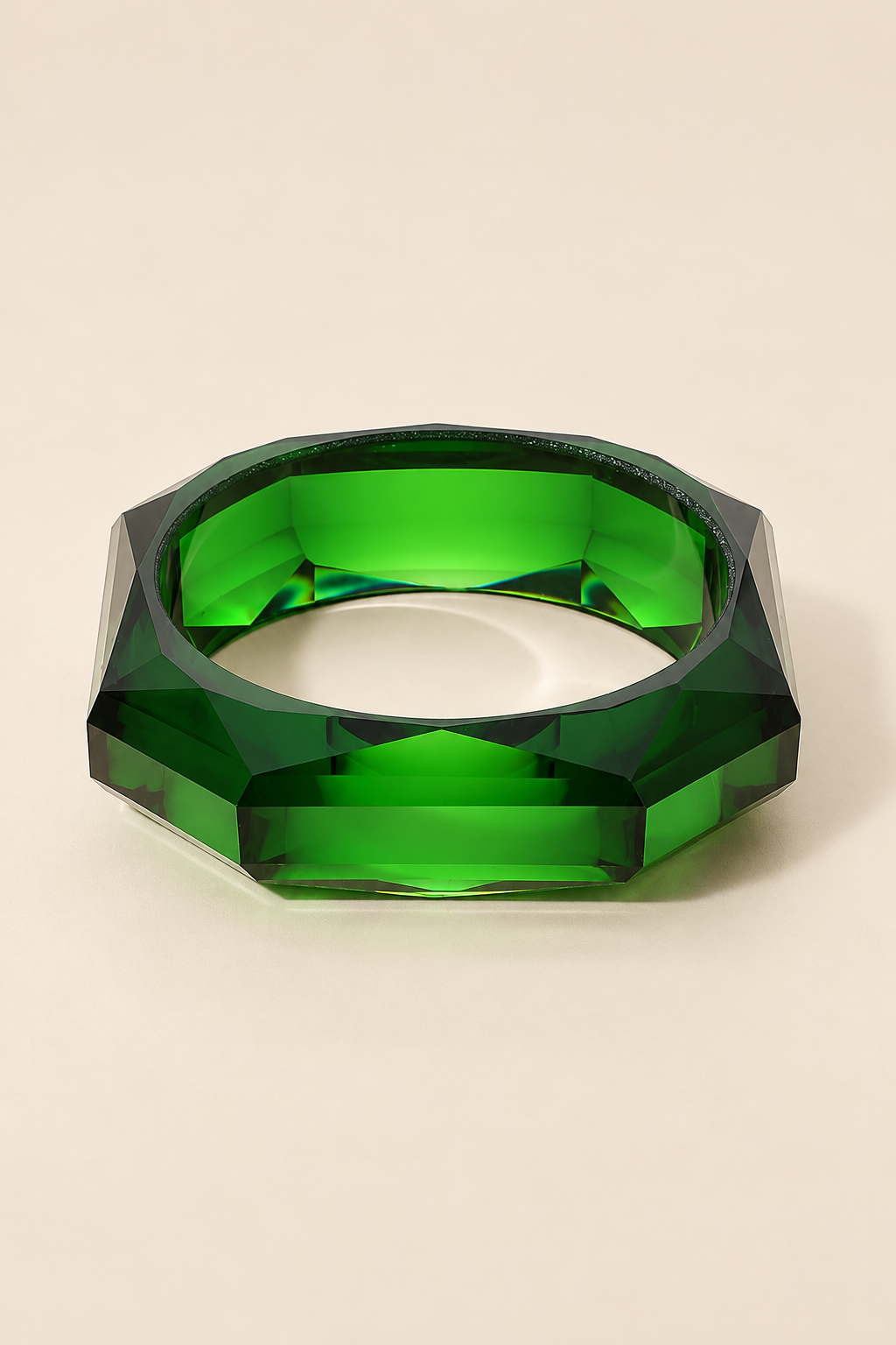 Bold Faceted Geometric Resin Bangle Bracelet — ATTICO