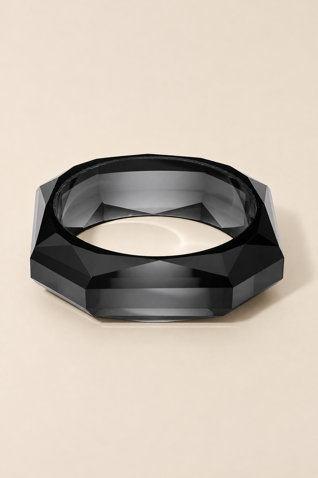 Bold Faceted Geometric Resin Bangle Bracelet — ATTICO