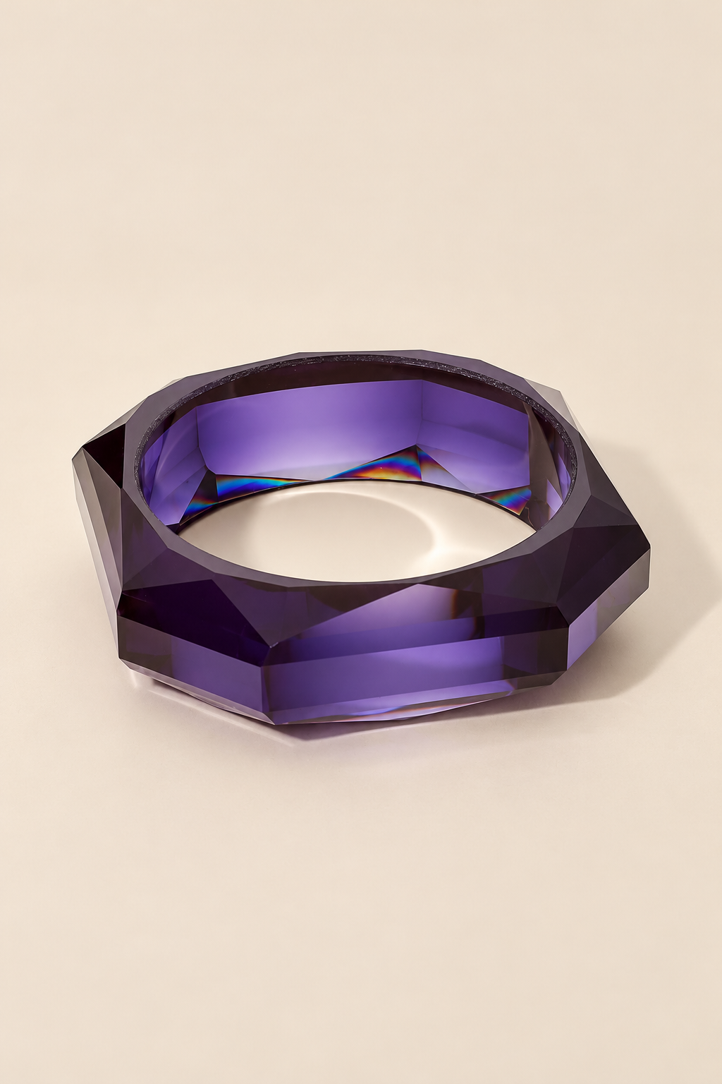 Bold Faceted Geometric Resin Bangle Bracelet — ATTICO