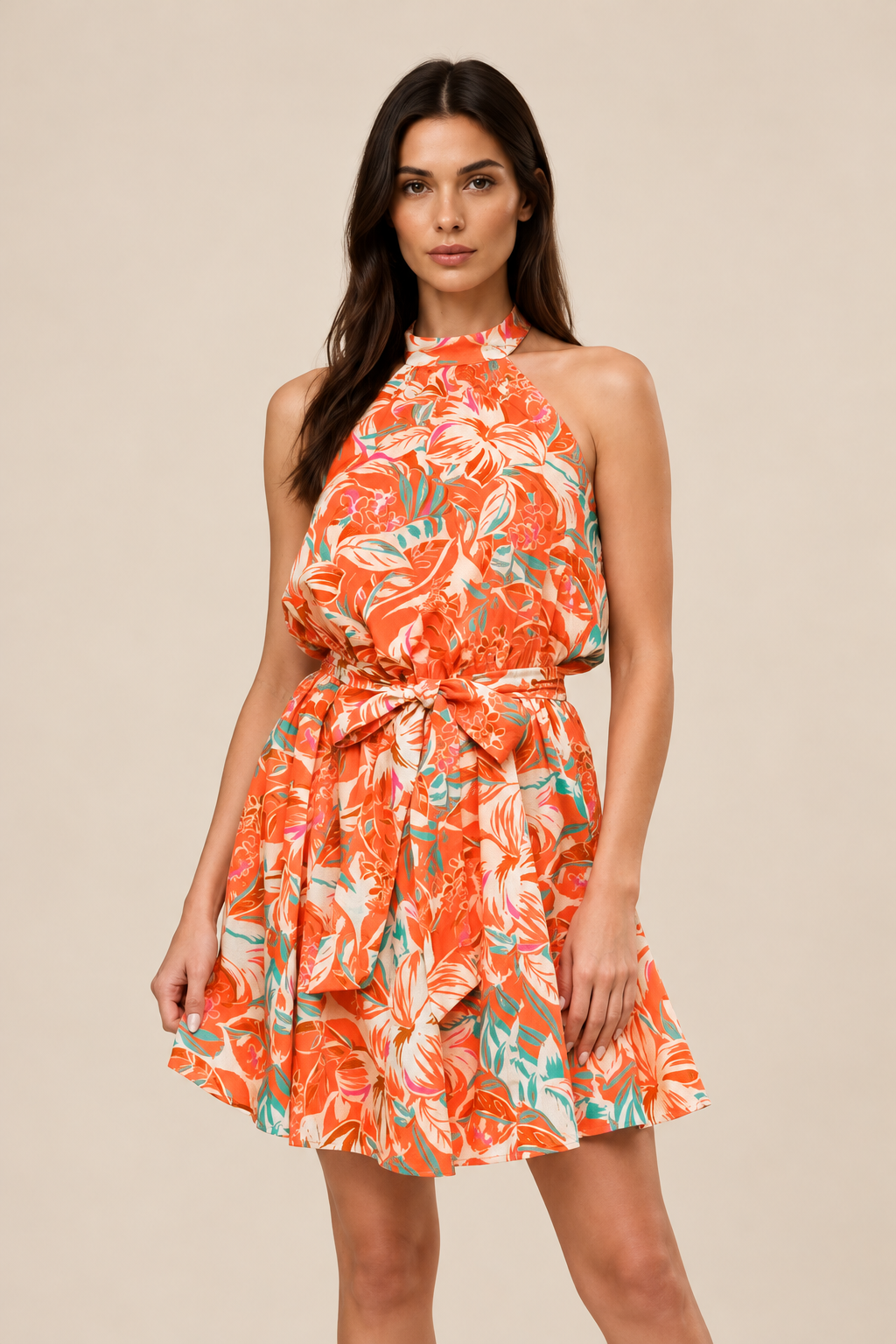 A Printed Woven Mini Dress — ATTICO