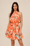 A Printed Woven Mini Dress — ATTICO