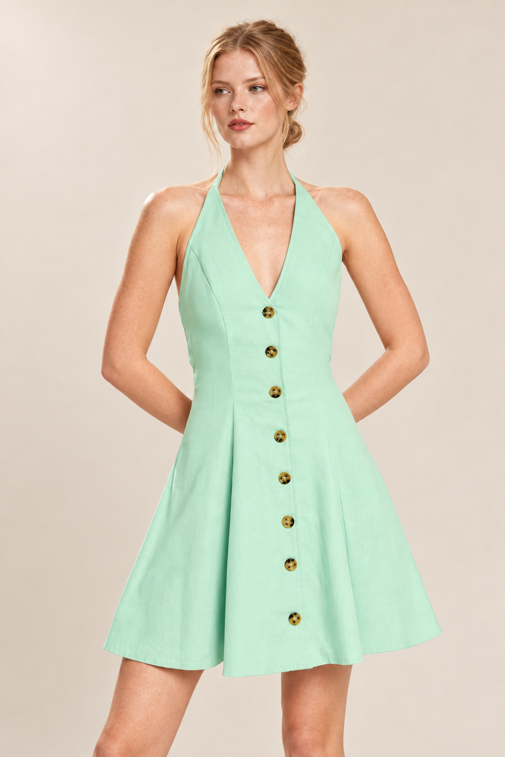 A Solid Woven Mini Dress — ATTICO