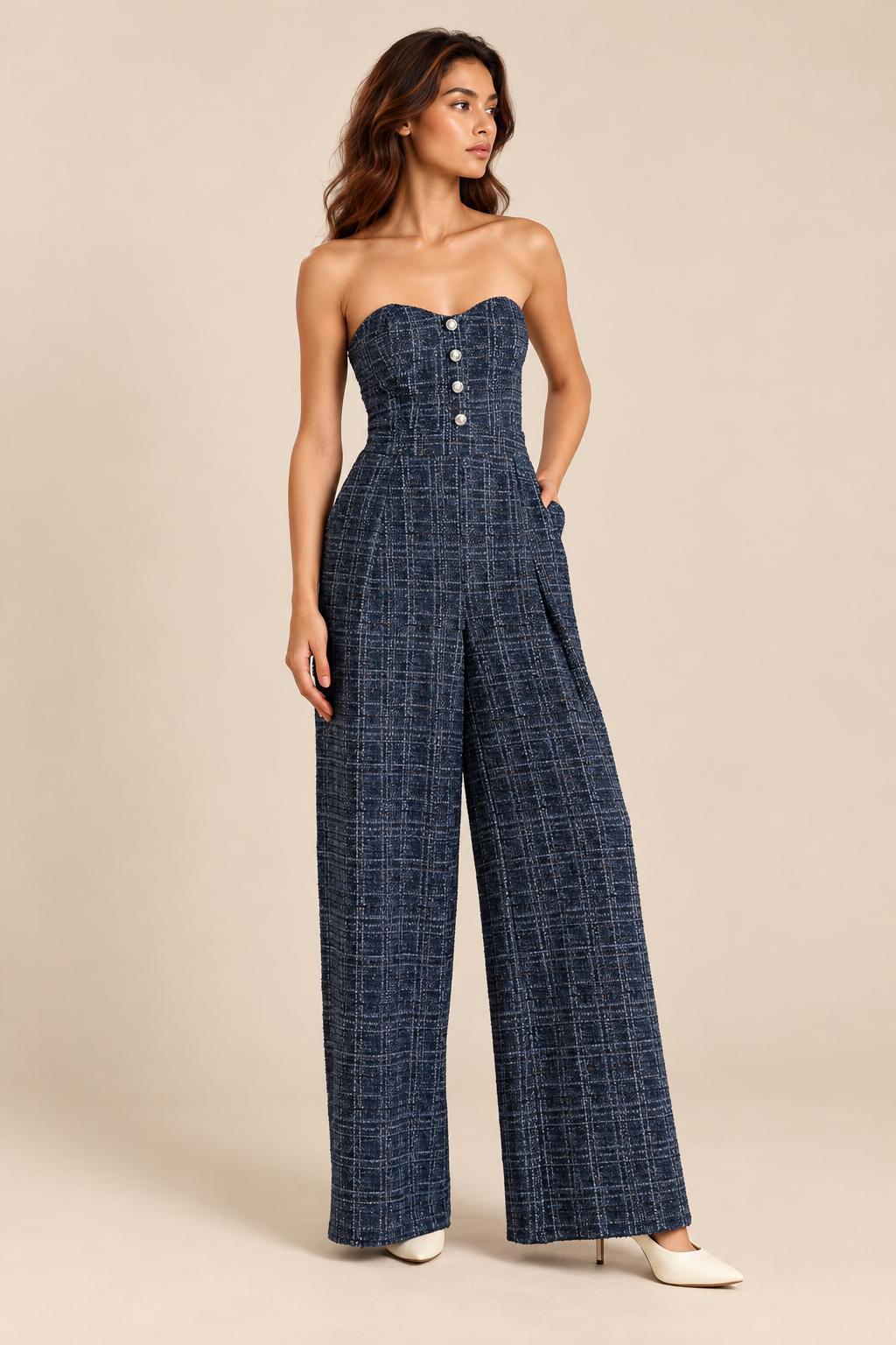 A Tweed Jumpsuit — ATTICO