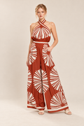A Printed Woven Jumpsuit — ATTICO