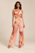 Marble Print Cutout Halter Jumpsuit — ATTICO