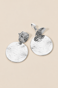 Metal Diec Drop Clip On Earrings — ATTICO