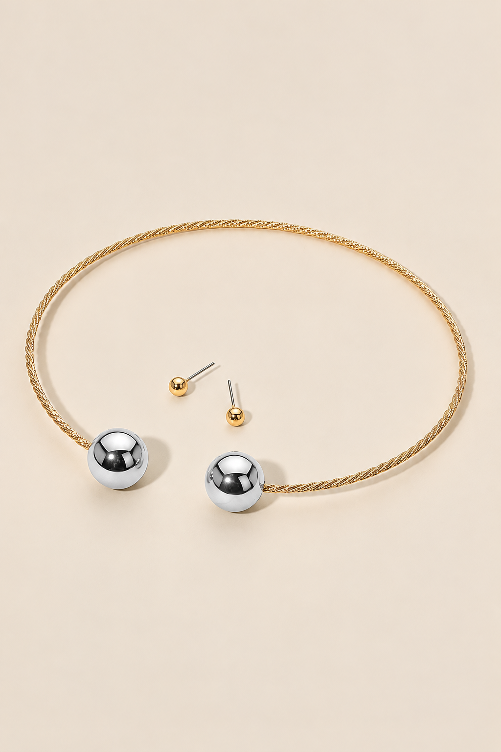 Metal Ball Collar Choker Necklace — ATTICO
