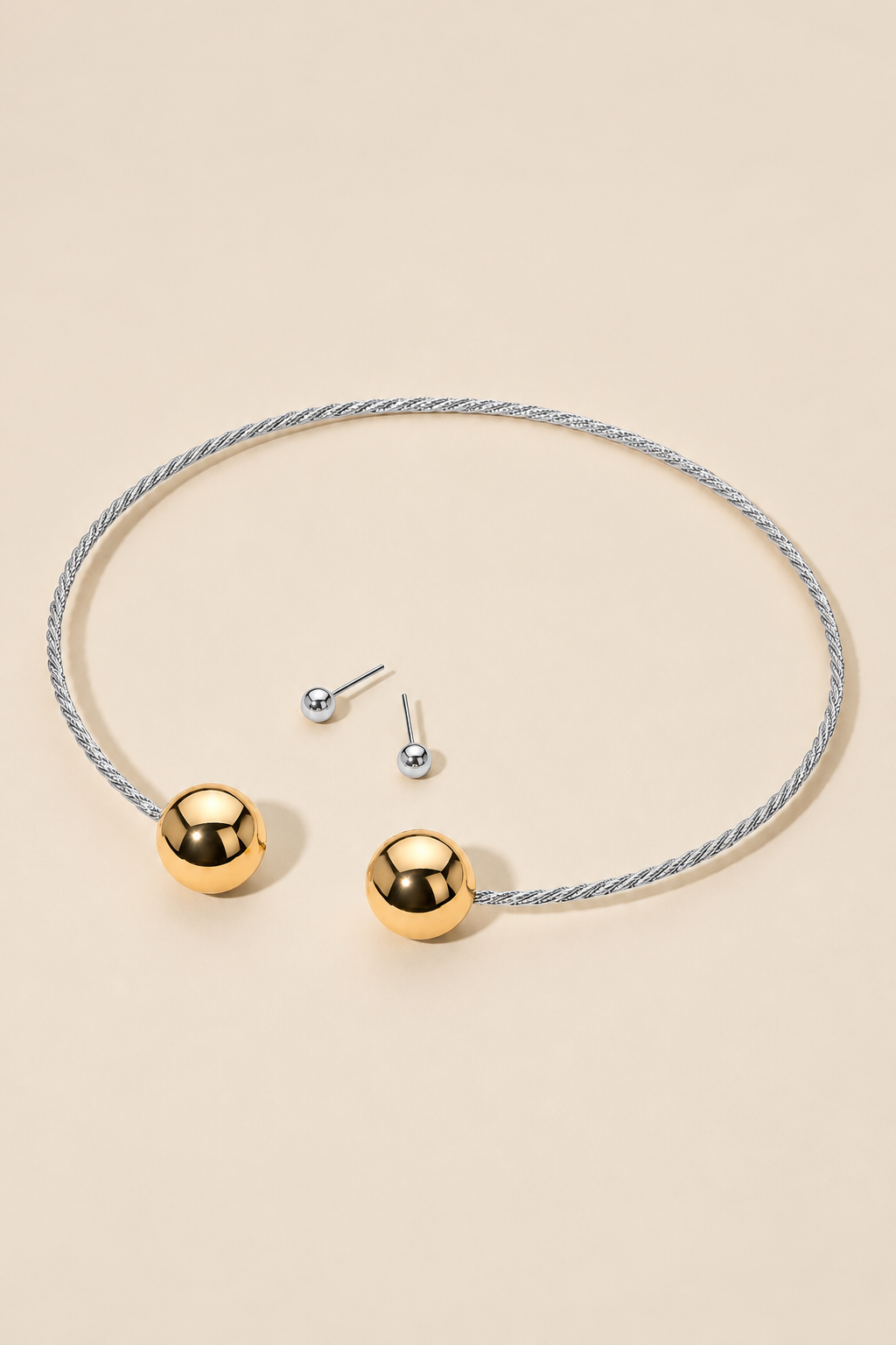 Metal Ball Collar Choker Necklace — ATTICO