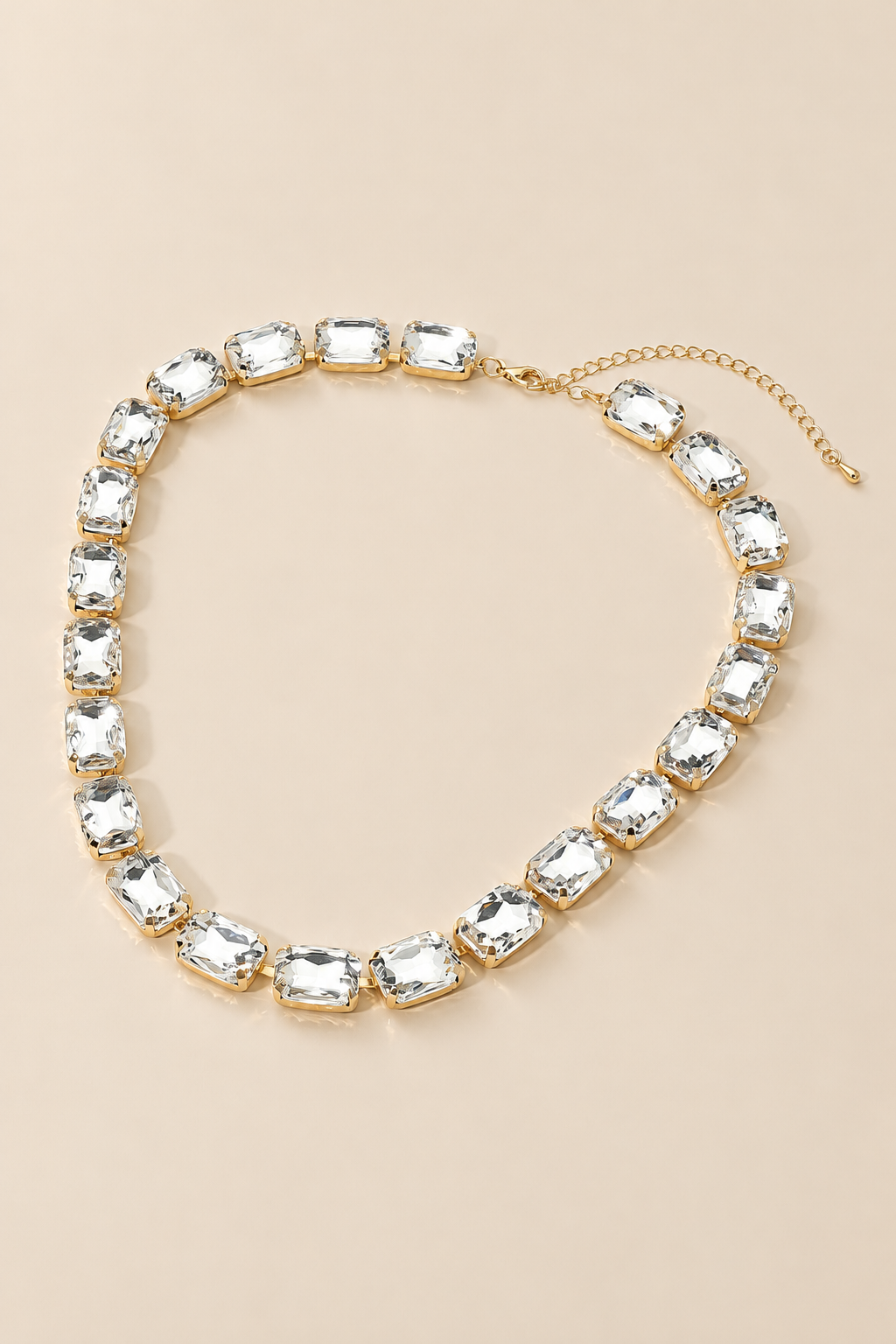 Rectangular Gem Cluster Link Evening Necklace — ATTICO